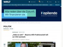 Bild zum Artikel: „Habe es satt“ - Bayerns AfD-Fraktionschef will zur CSU wechseln
