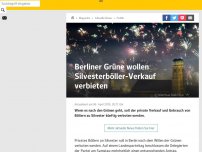 Bild zum Artikel: Berliner Grüne wollen Silvesterböller-Verkauf verbieten