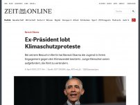 Bild zum Artikel: Barack Obama: Ex-Präsident lobt Klimaschutz-Proteste