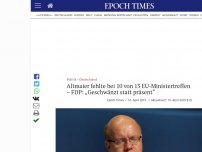 Bild zum Artikel: Altmaier fehlte bei 10 von 13 EU-Ministertreffen – FDP: „Geschwänzt statt präsent“