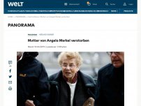Bild zum Artikel: Mutter von Angela Merkel verstorben