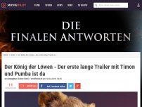 Bild zum Artikel: Der König der Löwen - Der erste lange Trailer mit Timon und Pumba ist da!