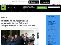 Bild zum Artikel: London: Julian Assange aus ecuadorianischer Botschaft ausgewiesen und verhaftet (Video)