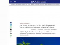 Bild zum Artikel: Um Klima zu retten: Claudia Roth fliegt 41.000 km um die Welt – inklusive Traumziel Fidschi