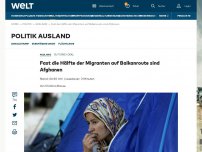 Bild zum Artikel: Fast die Hälfte der Migranten auf Balkanroute sind Afghanen