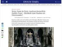 Bild zum Artikel: Notre-Dame de Paris in Flammen – ein „Anschlag auf das Christentum?“