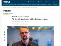 Bild zum Artikel: Für den AfD-Landeschef gehört der Islam verboten