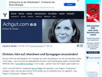 Bild zum Artikel: Christen, hört auf, Moscheen und Synagogen anzuzünden!