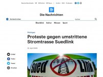 Bild zum Artikel: Thüringen - Proteste gegen umstrittene Stromtrasse Suedlink