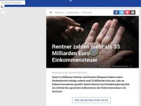 Bild zum Artikel: Rentner zahlen mehr als 33 Milliarden Euro Einkommensteuer