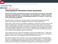 Bild zum Artikel: Im Alter von 76 Jahren: Schauspielerin Hannelore Elsner ist tot