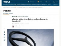 Bild zum Artikel: „Daimler leistet einen Beitrag zur Schwächung der Demokratie“