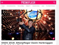 Bild zum Artikel: DSDS 2019: Altenpfleger Davin Herbrüggen holt sich den Sieg!