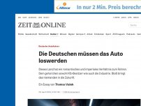 Bild zum Artikel: Deutsche Autofahrer: Die Deutschen müssen das Auto loswerden