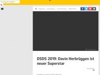 Bild zum Artikel: DSDS 2019: Davin Herbrüggen ist neuer Superstar