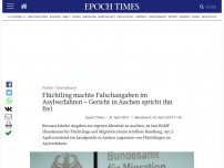 Bild zum Artikel: Flüchtling machte Falschangaben im Asylverfahren – Gericht in Aachen spricht ihn frei
