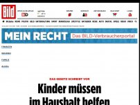 Bild zum Artikel: Das Gesetz schreibt vor - Kinder müssen im Haushalt helfen