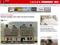 Bild zum Artikel: Kabinett macht es offiziell - Renten steigen um mehr als drei Prozent