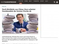 Bild zum Artikel: Nach Rückkehr aus China: Kurz arbeitet Naziskandale der letzten Woche ab