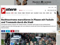 Bild zum Artikel: 1. Mai: Rechtsextreme marschieren in Plauen mit Fackeln und Trommeln durch die Stadt