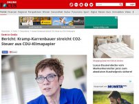 Bild zum Artikel: Streit in GroKo - Bericht: Kramp-Karrenbauer streicht CO2-Steuer aus CDU-Klimapapier