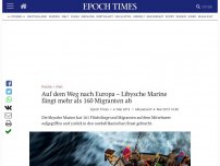 Bild zum Artikel: Auf dem Weg nach Europa – Libysche Marine fängt mehr als 160 Migranten ab