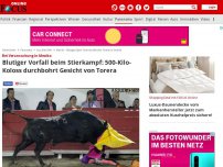 Bild zum Artikel: Bei Veranstaltung in Mexiko - Blutiger Vorfall beim Stierkampf: 500-Kilo-Koloss durchbohrt Gesicht von Torera
