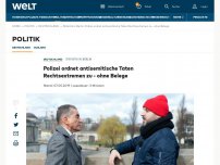 Bild zum Artikel: Polizei ordnet antisemitische Taten Rechtsextremen zu - ohne Belege