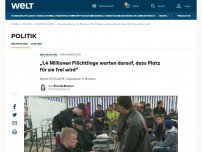 Bild zum Artikel: „1,4 Millionen Flüchtlinge warten darauf, dass Platz für sie frei wird“