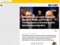 Bild zum Artikel: ARD-Wahlarena zur Europawahl: Weber gegen Timmermanns - EU-Spitzenkandidaten in der Wahlarena