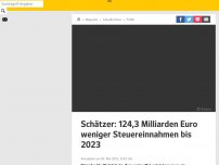 Bild zum Artikel: Schätzer: 124,3 Milliarden Euro weniger Steuereinnahmen bis 2023