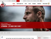 Bild zum Artikel: 1. FC Köln - Lehmann: „Es war eine Ehre“