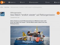 Bild zum Artikel: Sea-Watch 'endlich wieder' auf Rettungsmission
