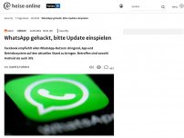Bild zum Artikel: WhatsApp gehackt, bitte Update einspielen