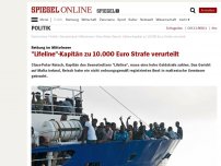 Bild zum Artikel: Rettung im Mittelmeer: 'Lifeline'-Kapitän zu 10.000 Euro Strafe verurteilt