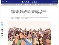 Bild zum Artikel: Wiesbaden: Sex-Attacken bei Konzert – Weitere Opfer melden sich – Helfer (14) verprügelt
