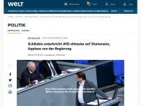 Bild zum Artikel: Schäuble unterbricht AfD-Attacke auf Steinmeier, Applaus von der Regierungsbank
