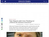 Bild zum Artikel: Time-Magazin adelt Greta Thunberg zur „Führerin der nächsten Generation“