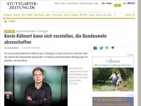 Bild zum Artikel: Juso-Vorsitzender in Stuttgart: Kevin Kühnert kann sich vorstellen, die Bundeswehr abzuschaffen