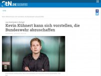 Bild zum Artikel: Juso-Vorsitzender in Stuttgart: Kevin Kühnert kann sich vorstellen, die Bundeswehr abzuschaffen