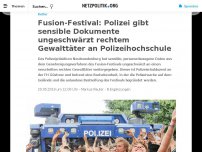 Bild zum Artikel: Fusion-Festival: Polizei gibt sensible Dokumente ungeschwärzt rechtem Gewalttäter an Polizeihochschule