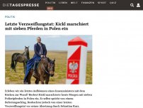 Bild zum Artikel: Letzte Verzweiflungstat: Kickl marschiert mit sieben Pferden in Polen ein