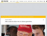 Bild zum Artikel: Niki Lauda ist tot: Formel-1-Legende im Alter von 70 Jahren gestorben