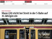 Bild zum Artikel: Mann (20) sticht bei Streit in der S-Bahn auf 35-Jährigen ein