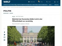 Bild zum Artikel: Mehrheit der Deutschen äußert sich in der Öffentlichkeit nur vorsichtig