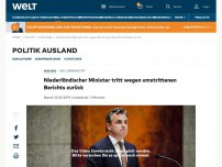 Bild zum Artikel: Niederländischer Minister tritt wegen umstrittenen Berichts zurück