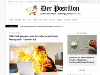 Bild zum Artikel: USB-Stick gezogen, ohne ihn sicher zu entfernen: Mann geht in Flammen auf