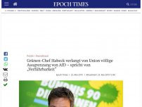 Bild zum Artikel: Grünen-Chef Habeck verlangt von Union völlige Ausgrenzung von AfD – spricht von „Verführbarkeit“