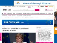 Bild zum Artikel: Umfrage: 42 Prozent für Merkel-Rücktritt bei Europawahl-Pleite