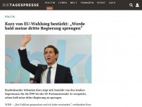 Bild zum Artikel: Kurz von EU-Wahlsieg bestärkt: „Werde bald meine dritte Regierung sprengen“